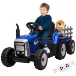 Hoerfuriy - tracteur avec remorque electrique pour enfants 12 v avec t�l�commande 2, 4g - 3 vitesses ...