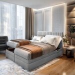 Trada - lit boxspring 180x200 cm adle ensemble relaxation lectrique