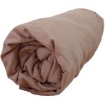 Tradilinge - drap housse flanelle bonnet 30 cm 140x190 noisette