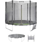 Trampoline 250 cm. vert. avec filet de protection. bche. filet pour chaussures. kit d?ancrage