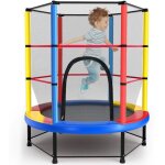 Trampoline pour enfants �140cm, cadre en acier, filet de s�curit� sur�lev�, trampoline ext�rieur et int�rieur ...