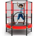 Trampoline pour enfants 140cm, trampoline extrieur et intrieur avec filet de scurit surlev, cadre ...