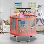 Trampoline pour enfants, 150 x 160cm, avec filet de protection, structure robuste, utilisable en intérieur ... Trampoline pour enfants, 150 x 160cm, avec filet de protection, structure robuste, utilisable en intérieur ...