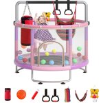 Trampoline pour enfants Ø150cm multi - fonctions avec panier de basket - ball, main courante en anneau, ... Trampoline pour enfants Ø150cm multi - fonctions avec panier de basket - ball, main courante en anneau, ...