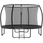 Trampoline pour enfants diam�tre 366 cm, filet de protection, poteau incurv� de 180 cm de haut, coussins ...