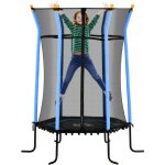 Homcom - trampoline enfant dia. 1, 63 x 1, 9h m filet de scurit porte zippe 6 poteaux rembourrs inclus ...
