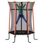 Homcom - trampoline enfant dia. 1, 63 x 1, 9h m filet de scurit porte zippe 6 poteaux rembourrs inclus ...