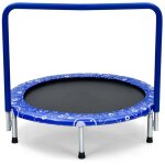Maisonchic - trampoline enfants pliable � 92 cm avec housse de s�curit� matelass�e et poign�e recouverte ...