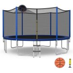 Trampoline d'ext�rieur �366 cm trampoline avec panier de basket filet de protection trampoline pour enfants ...