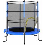 Trampoline avec filet de scurit rond 140x160 cm bleu