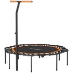 Trampoline fitness avec barre r�glable - stable et silencieux - usage int�rieur - structure acier orange ...