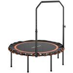Trampoline fitness avec barre r�glable, usage int�rieur / ext�rieur - acier et plastique orange, saut ...