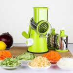 Trancheuse � l�gumes - - mod�le 672716 - acier inoxydable - r�pe � 3 rouleaux - design contemporain