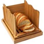 Trancheuse � pain pour pain fait maison - planche � d�couper en bois avec support � crumble - coupe - ...