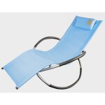 O'sun - transat en aluminium  bascule bleu - dimensions : 155 x 80 x 85 cm