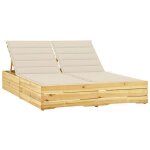Transat chaise longue bain de soleil lit de jardin terrasse meuble d'extrieur 198 x 135 x (30 - 75) ...