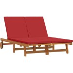 Vidaxl - transat 2 - personne marron 125 x 200 x 84cm bois d'acacia massif