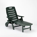 Transat pliant en plastique pour la piscine et la plage premiere grand soleil - vert fonc