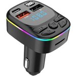 Transmetteur chargeur de voiture 3a - �metteur de voiture led 5. 0 musique d'autoradio 5. 0 �metteur ...