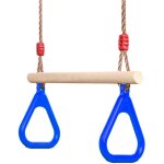 Trapze balanoire en bois avec gymnastique anneaux enfants portique toboggan jeux jardin extrieur intrieur ...