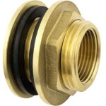 Travers�e de paroi en laiton de 3 / 4 pouce (20 / 27) de haute qualit� inoxydable + 2x joints en caoutchouc ...