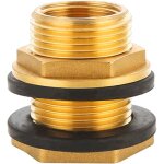 Travers�e de tonneau d'eau de pluie en laiton femelle g3 / 4 (�24mm) x m�le g1 (�32, 5mm), 2 joint d'�tanch�it ...