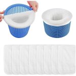 Lot de 10 chaussettes pour skimmer de piscine, chaussettes filtrantes, paniers et skimmer, filet de filtre ...