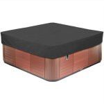 Housse pour bain  remous carre de jardin, bache de protection pour piscine en tissu oxford 210d tanche ...