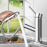 Treetalk - robinet de lavabo en laiton avec douchette extractible, mitigeur salle de bains, robinettrie ...