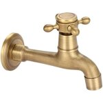 Treetalk - robinet mural, robinet  bande eau froide simple allong en cuivre vintage pour salle de bains, ...