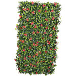 Treillis extensible en osier avec feuillage - bougainvilliers - 100 x 200 cm - nature