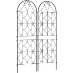 Treillis de jardin effet fer forg� - lot de 2 supports pour plantes grimpantes - 50 x 150 cm - m�tal ...