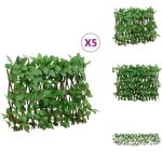 Treillis de lierre artificiel extensible 5 pcs vert 180x30 cm - cl�ture artificielle - panneau de cl�ture ...