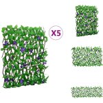 Treillis de lierre artificiel extensible 5 pcs vert 180x70 cm - cl�ture artificielle - trellis de lierre ...