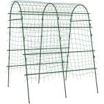 Treillis pour plantes et l�gumes grimpante plante r�glable pour jardin en acier 144x167x206cm, vert