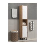 Trendteam - colonne de salle de bain 36x29x191 cm décor chêne et blanc mat - flow Trendteam - colonne de salle de bain 36x29x191 cm décor chêne et blanc mat - flow