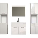 Trendteam - haven - salle de bain complete - blanc - 150 x 160 x 35 cm - 2 colonnes a suspendre + meuble ...
