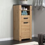 Trendteam - meuble de salle de bain 79x35x118 cm effet chêne et gris - grundi Trendteam - meuble de salle de bain 79x35x118 cm effet chêne et gris - grundi