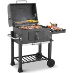 Tresice france - chariot de grillage xxl grille grise avec couvercle bbq fumeur grill rouill� 116x105x55cm ...