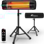 Tresko chauffage ext�rieur infrarouge 2500w + t�l�commande radiateur rayonnant �lectrique de terrase ...