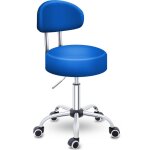 Tresko tabouret roulant bleu avec dossier tabouret de travail tabouret pivotant tabouret cosmtique tabouret ...