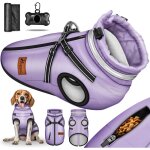 Tresko veste d'hiver violette pour chien (taille s) avec rflecteurs, 15 sacs  djections et distributeur ...