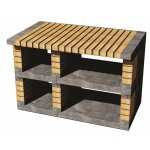 Tr�teau lat�ral du module pan america pour barbecue en b�ton pr�fabriqu� (gris, orange - 120 x 70 x 70 ...