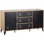 Bestmobilier - tribeca - buffet bas - effet bois et m�tal noir - 140 cm