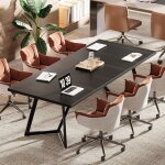 Tribesigns 180cm table de confrence, table de runion moderne avec structure mtallique, table de sminaire ...