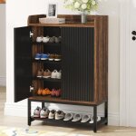Tribesigns armoire � chaussures avec portes - meuble de rangement � chaussures � 5 niveaux - pour l'entr�e ...