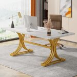 Tribesigns - bureau table d'ordinateur, 160 x 80 x 75 cm table de bureau moderne pc table de travail ...
