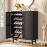 Tribesigns meuble � chaussures avec portes � volet, armoire � chaussures d'entr�e � 6 niveaux avec �tag�res ...