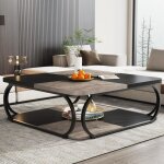 Tribesigns ? table basse carr�e 100 x 100 x 50 cm ? bois avec cadre en m�tal ? style industriel rustique ...