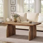 Tribesigns table basse rectangulaire en bois de 119, 4 cm pour salon, table basse de style rustique avec ...